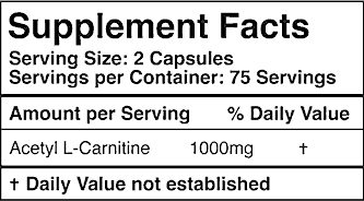 Acetyl-L-Carnitine supplement facts